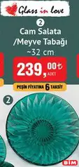 GLASS İN LOVE CAM SALATA / MEYVE TABAĞI 32 CM
